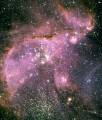 Young Stars Sculpt Gas with Powerful Outflows in the Small Magellanic Cloud