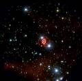 Three Rings of Gas Surround Supernova 1987A
